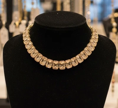 翡翠切割黄色水钻平背项链项链实验室创建的施华洛世奇  — 第 1/4 张图片