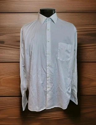 Van Heusen Dress Shirt Mens 17 34 35 White Lux Sateen French Cuff Long Sleeve - Image 1 of 4