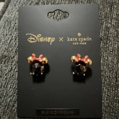 Authentic Kate Spade x Disney Minnie Mouse Black Cubic Zirconia Stud Earrings - Image 1 of 4