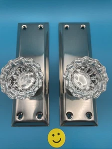 ๐ฅ2 Pack Silver Single Sided Crystal Dummy Door Knobs Interior, Vintage Gl. - Picture 1 of 2