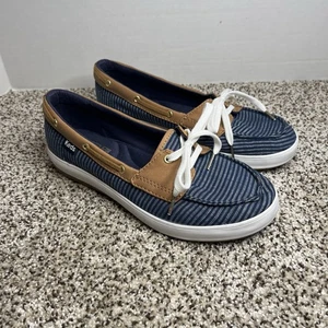 Keds Bootsschuhe Damen 6 blaue Streifen Freizeit Deck Dream Foam Turnschuhe - Bild 1 von 9