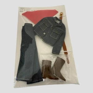 Vintage Ken Clothes MOD Era Ken 1720 Way-Out West Red Tricot Scarf Belt Outfit - Picture 1 of 4