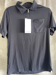 Ministry of Supply Merino Navy Blue Short Sleeve Polo Mens Size XS 1/4 Zip - Picture 1 of 3