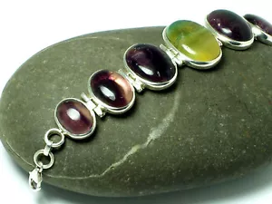 FLUORITE Sterling Silver 925 Gemstone Bracelet - Gift Boxed! - Picture 1 of 1