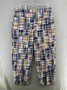 Charleston Khakis Pantaloni Uomo Madras 36R Plaid Golf Relaxed MADE IN USA - Foto 1 di 9
