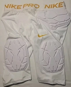 Pantalones Cortos Acolchados de Fútbol Nike Pro Para Hombres HyperStrong Blanco/Dorado CW3890-100 XXL $65 - Imagen 1 de 5