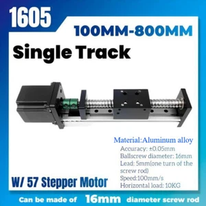 1605 Ball Screw Linear Slide Table CNC Linear Slide Actuator W/57 Stepper Motor - Picture 1 of 13