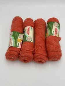 Lote de 4 madejas de hilo Dazzleaire Caron nuevo stock antiguo naranja quemado deslumbramiento aire - Imagen 1 de 4