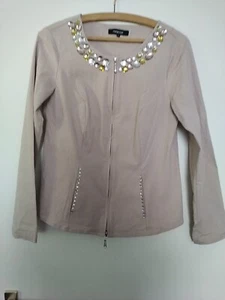 Edel Blazer Cleo beige Gr S mit Steinen besetzt Mocca - Bild 1 von 5