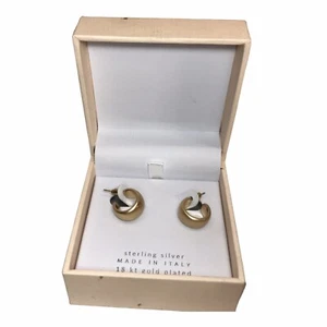 Mia Fiore 18K Gold Plated Over Sterling Silver Earrings Made in Italy NEW IN BOX - Picture 1 of 7