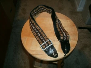 Vintage 60's ACE guitar strap hippy hootenanny woodstock brown white orange tan. - Picture 1 of 5