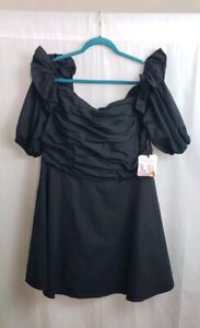 Prabal Gurung für JCPenney Kleid plus 18 W schulterfrei schwarz mini sexy neu mit Etikett