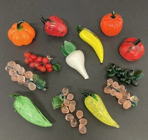 Glas Obst & Gemüse Ornament Konvolut Vintage Retro Deko Aufsteller Requisite - Bild 1 von 21