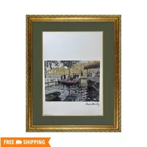 Monet Signed Art Print La Grenouillère 1869 | Vintage Impressionist - Picture 1 of 9