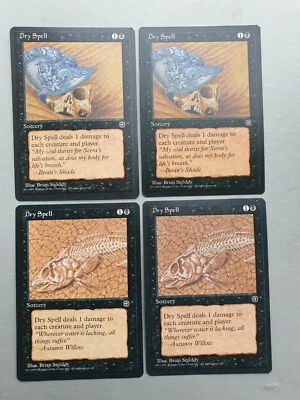 Dry Spell x4 PLAYSET, MTG Homelands (1995) Common Black Sorcery NM - Image 1 of 2