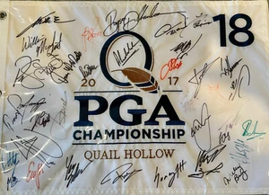 Signed Official PGA Championship Flag Quail Hollow Bryson Dechambeau - Picture 1 of 1