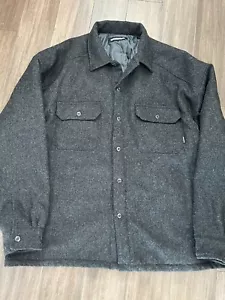 CHAQUETA CAMISA DE LANA DEL VECINDARIO CUERPO GRIS ACOLCHADA HECHA EN JAPÓN XL ¡IMPRESIONANTE! - Imagen 1 de 6