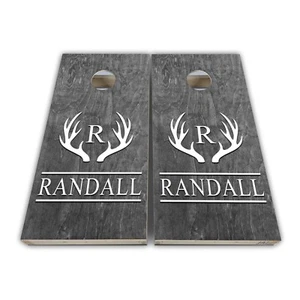 Antler monogramma personalizzato scheda cornhole avvolgente pelle foro mais set decalcomania 3M (2) - Foto 1 di 2