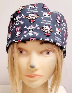 HELLO KITTY X ONE PIECE SMASHUP MEDICAL NURSE SCRUB CAP (2 SIZE SELECTION) - Picture 1 of 6