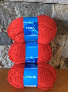 Promo Fil Georga Hilo 100% Poliéster Rojo 3 madejas muy suave Nuevo - Imagen 1 de 3