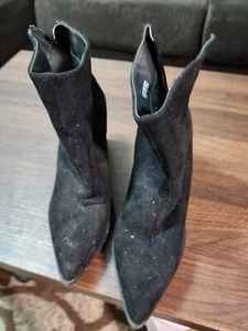 Black boot heels 7.5 Black Suede - Picture 1 of 4