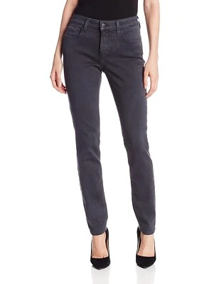 NYDJ 牛仔裤 8 女式 Alina 紧身裤 Eclipse 灰色缎牛仔女式全新带标签 — 第 1/3 张图片