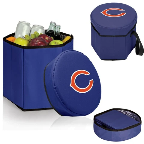NFL Chicago Bears Bongo Insulated And Collapsible Cooler Padded Lidded Seat Cover
