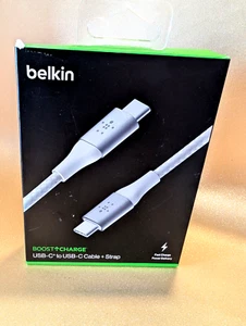 NEW White Belkin Boost Charge Braided USB-C to USB-C Cable 6.6ft/2M - CAB004 - Picture 1 of 4
