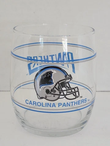 Vintage NFL Carolina Panthers Roly Poly Low Ball Glass Shell Gas Promo Cover