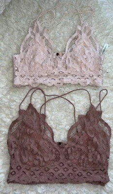 Lote2 free people Sexy Comfortable Lace Wireless Stretch Bra Bralette Top Foto 1 de 4