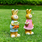  2Pcs Rabbit Garden Statue Bunny Sculpture Yard Decorative Art Ornaments Rabbit