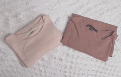 Conjunto de 2 camisetas Downeast para mujer talla grande marrón tostado manga corta cuello redondo Foto 1 de 4