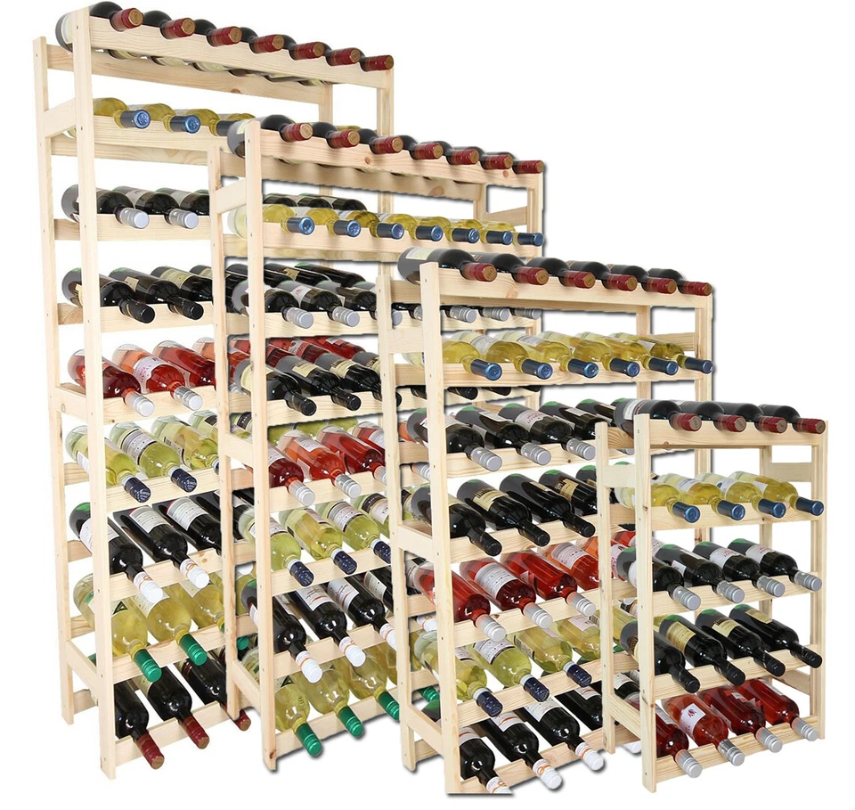 Weinregal Flaschenregal Flaschenständer für 12-91 Flaschen Kiefer Holz RW-1 - Bild 1 von 1