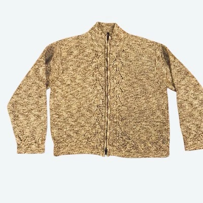 Columbia Cárdigan Cremallera Completa Suéter Tostado Para Mujer Grande Dos Tonos Tostado Crudo Foto 1 de 4