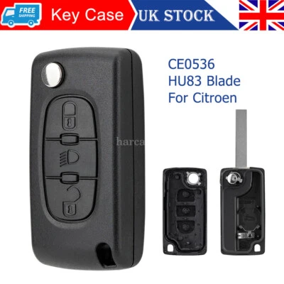 For Citroen C4 Grand Picasso 3 Button Remote Key Fob Case HU83 Blade - CE0536