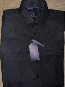 Mens Original Ben Sherman Long Sleeve Slim Fit Black Button Up Shirt MD M - NWT - Picture 1 of 2