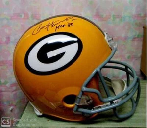 RÉPLICA CASCO PAUL HORNUNG FIRMADO T/B GREEN BAY PACKERS HOF86 ¡DESGARRADO! - Imagen 1 de 2