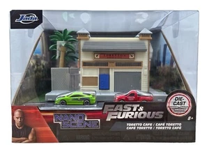 Jada Toys 2024 Fast & Furious NANO SCENE Toretto Cafe Eclipse/Lightning - Picture 1 of 7