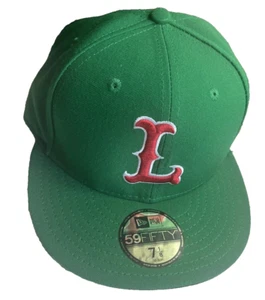 Gorra de béisbol ajustada New Era 59Fifty Lowell Spinners verde talla 7 1/8 MUSA - Imagen 1 de 4