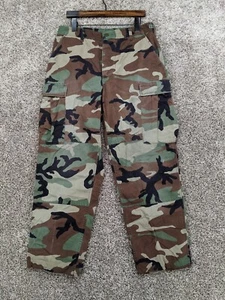 VTG Military Pants Men 31x30 Trousers Combat Cargo Woodland Camo Hot Weather Y2K - Picture 1 of 15