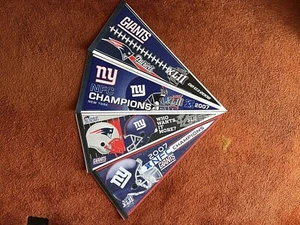 2 Vintage Super Bowl XXLI Giants Patriots Pennants 2 Giants NFC Champs Pennants - Picture 1 of 11