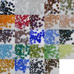 60 Pyramid Beads 6mm Red Blue Green Pink Black Gutermann 601659 24 COLOUR 446 - Picture 1 of 34