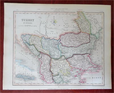 Ottoman Balkans Albania Macedonia Serbia Bosnia c. 1850-8 Archer engraved map - Image 1 of 3