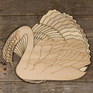 10x Wooden Swimming Swan Female Empty Craft Shape 3mm Plywood Marsh River Birds - Picture 1 of 4