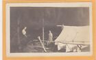 Real Photo Postcard Rppc - Camping At Night - Two Women And Tent