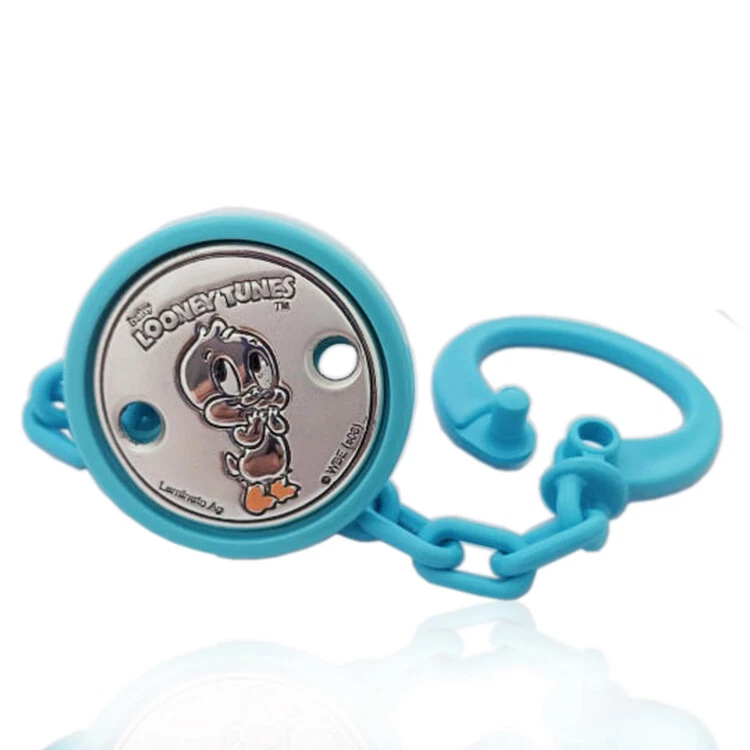 Spilla pinza portaciuccio azzurro, Canarino Tweety looney tunes in argento - Immagine 1 di 1