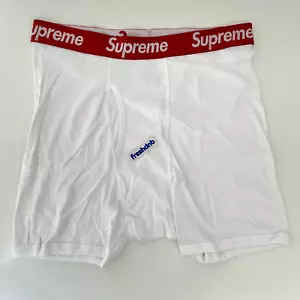 Supreme Hanes Boxer Briefs - White - Large - 1 Pair - 100% Genuine Authentic! - Picture 1 of 4