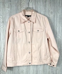 Lauren Ralph Lauren Damen Pfirsich Denim Langarm Knopfleiste Jeansjacke 1X - Bild 1 von 17