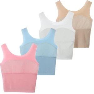 Girls Crop Tops Undershirts Cotton Lined Training 8-10 Years - Picture 1 of 7