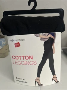 Leggings Hanes donna stile Essentials nero cotone/spandex taglia XL senza piedi nuovi con scatola - Foto 1 di 2
